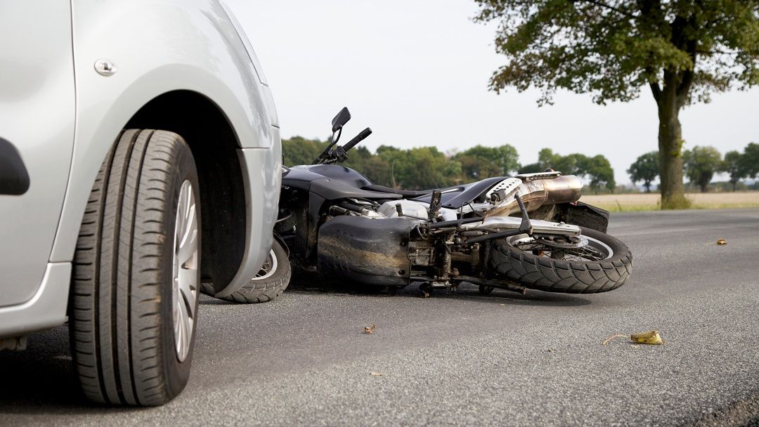 car hit motorcycle